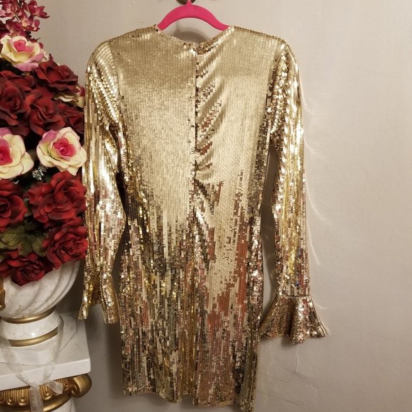 NWT Michael Kors Sequined Bell-Cuff Dress Size XS - Picture 4 of 5